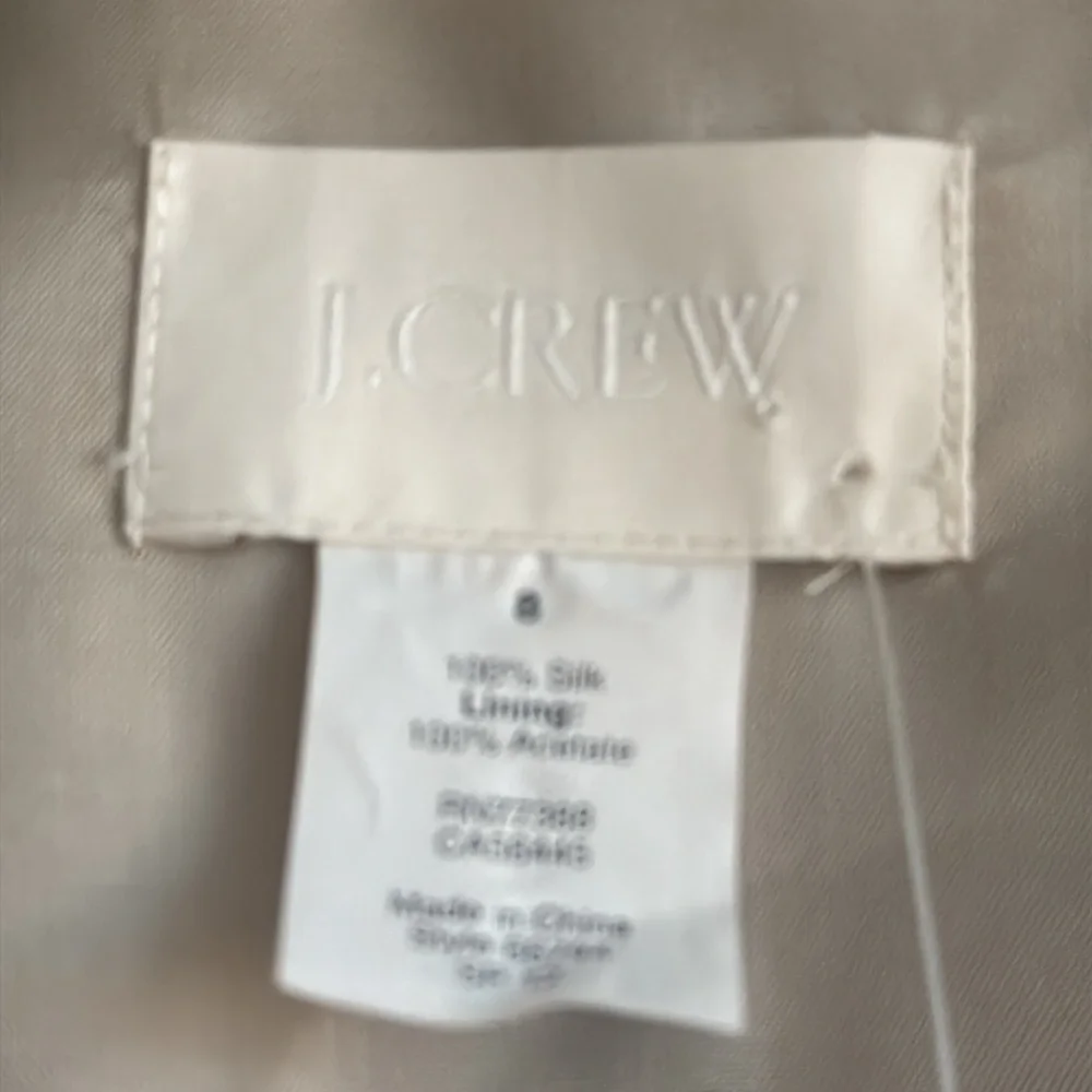 J. Crew Gold Sheath Mini Dress Plunge Neckline Ruffles Size 8 Silk Party Wedding